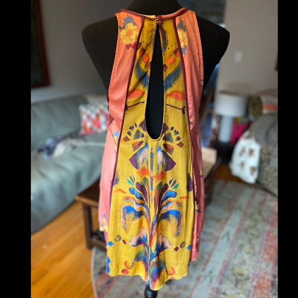 FREE PEOPLE Tank Tunic Side-Straps Pockets Back Cutout - Picture 2 of 8